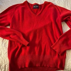 Red v neck knit